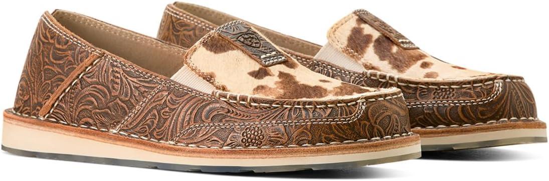 imageARIAT Cruiser Mens Slip OnTan Floral EmbossTan and White Brindle Hair on
