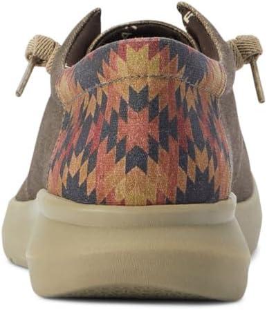 imageARIAT Mens Hilo Stretch SneakerDark TanRust Aztec Print