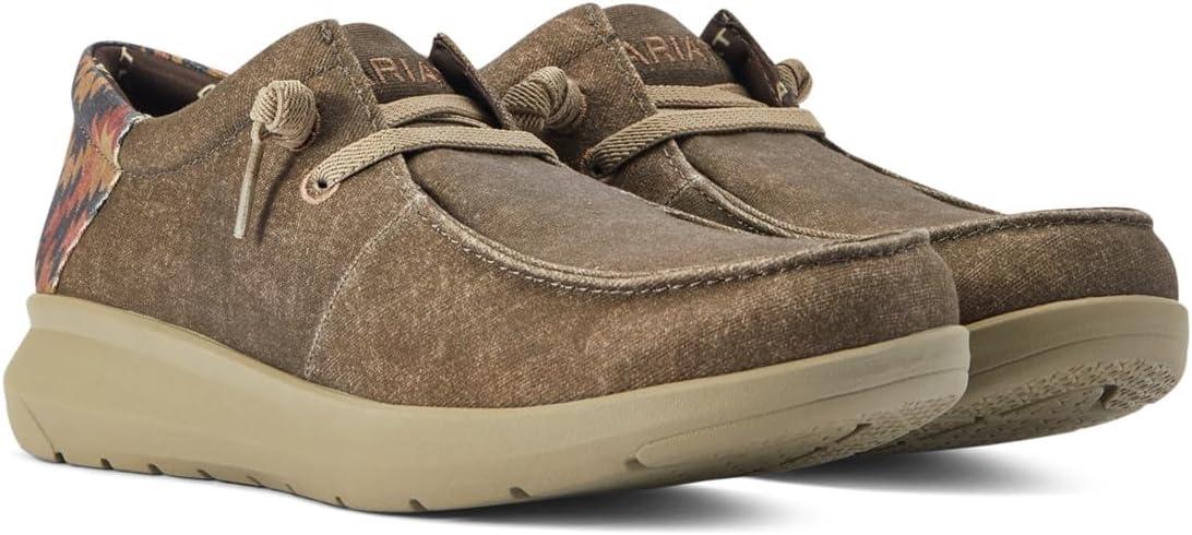 imageARIAT Mens Hilo Stretch SneakerDark TanRust Aztec Print