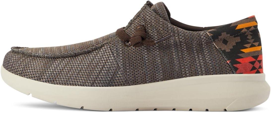 imageARIAT Mens Hilo Stretch SneakerHeathered BrownRed Aztec Print