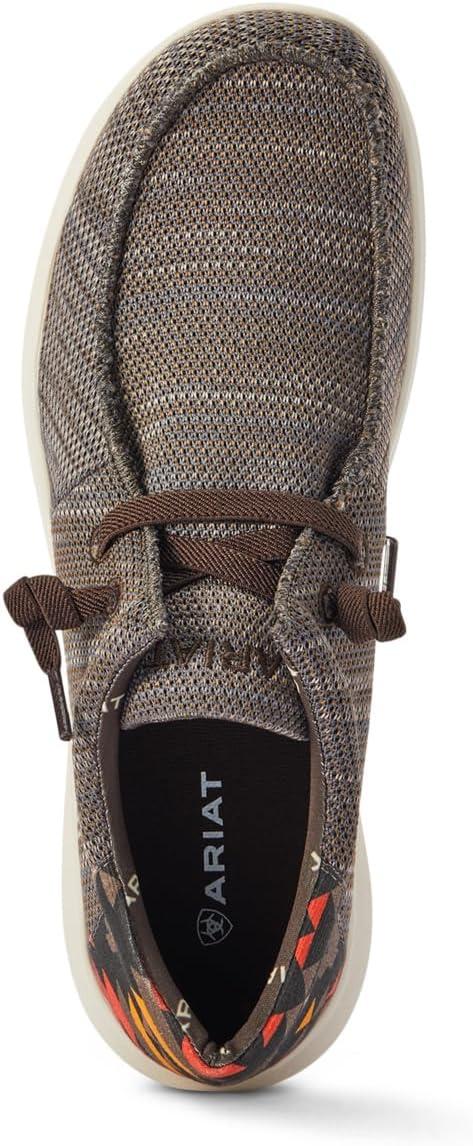 imageARIAT Mens Hilo Stretch SneakerHeathered BrownRed Aztec Print