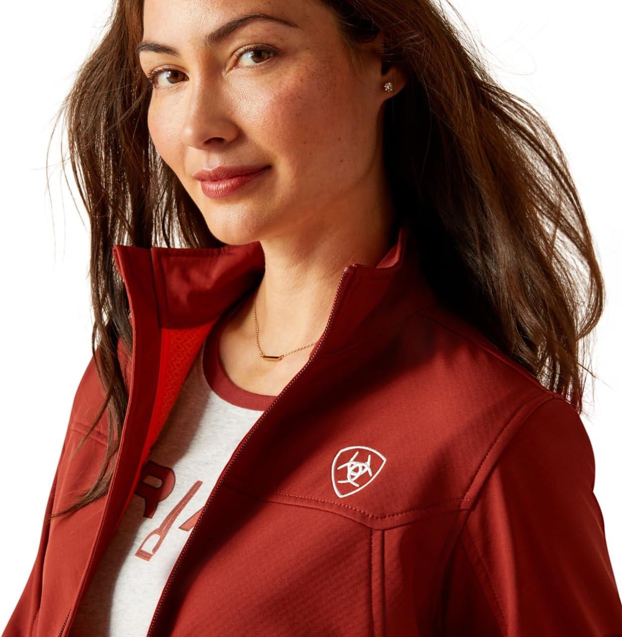 imageARIAT New Team Softshell Jacket Womens Wind and Water Resistant JacketFired Brick