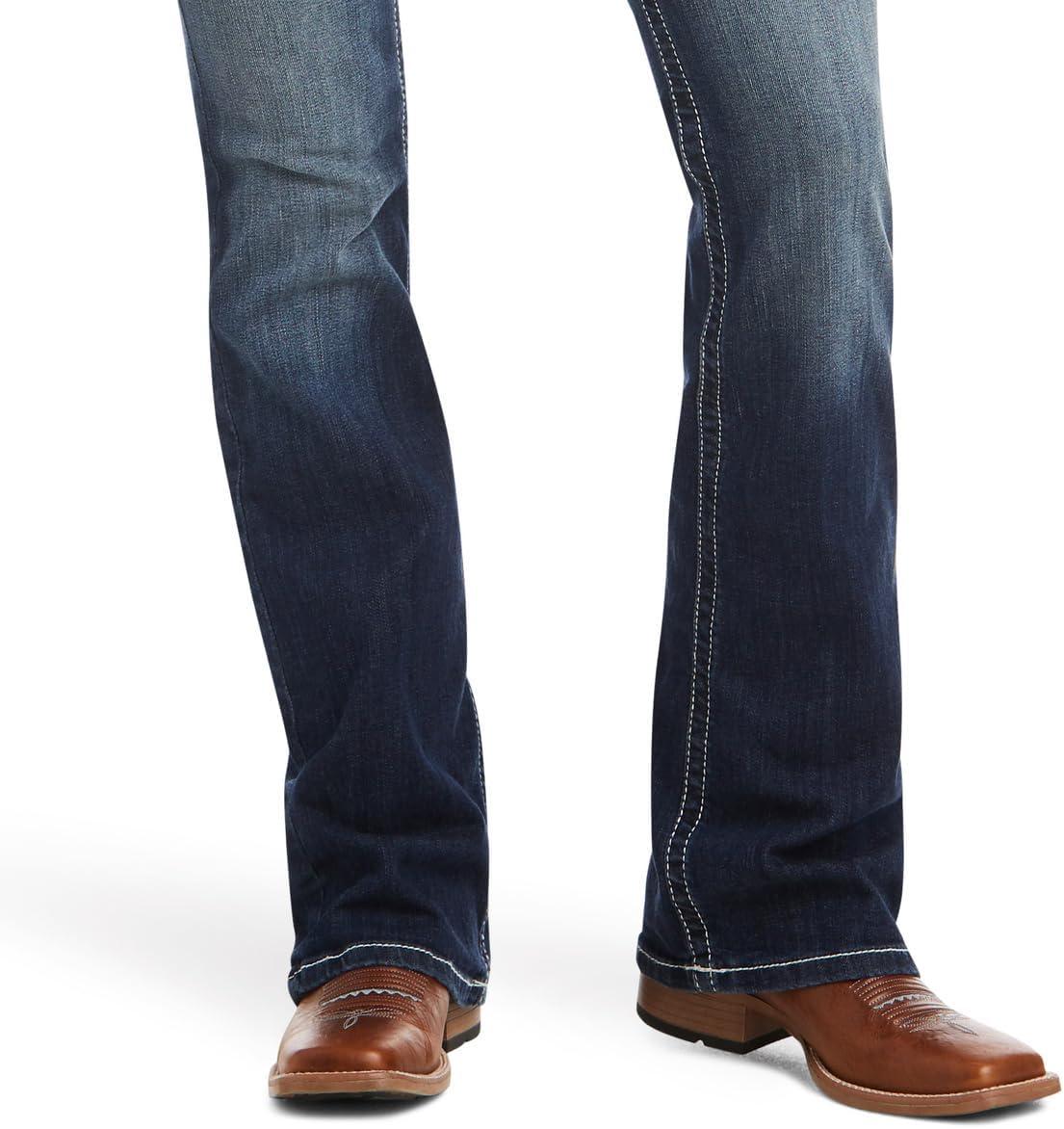 imageARIAT Womens REAL Mid Rise Stretch Entwined Boot Cut JeanMarine