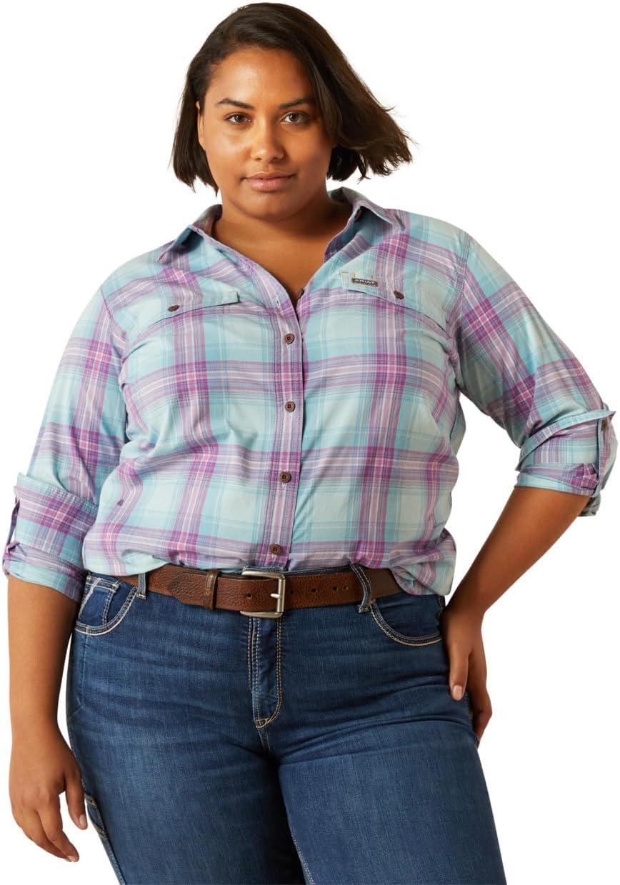 imageARIAT Womens Rebar Made Tough Durastretch Work ShirtAquatic