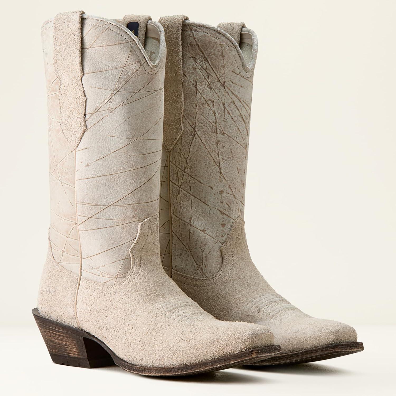 imageAriat Mens Yellowstone Shepherd Western BootCloud White SuedeShredded White