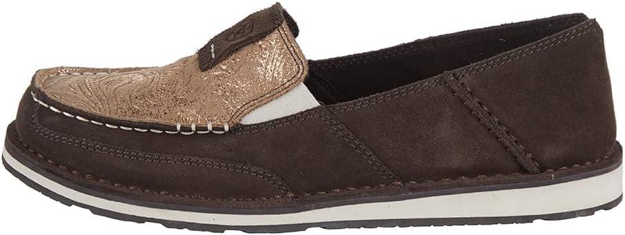 imageAriat Womens Cruiser Azteca Black SuedeGold Glitter CasualAzteca SuedeMetallic Copper Floral