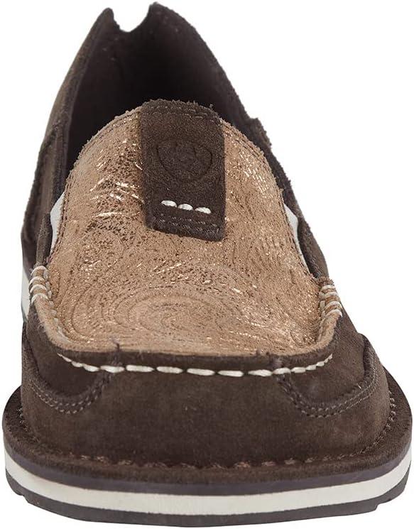 imageAriat Womens Cruiser Azteca Black SuedeGold Glitter CasualAzteca SuedeMetallic Copper Floral