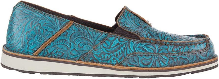 imageAriat Womens Cruiser Azteca Black SuedeGold Glitter CasualBrushed Turquoise Floral Emboss