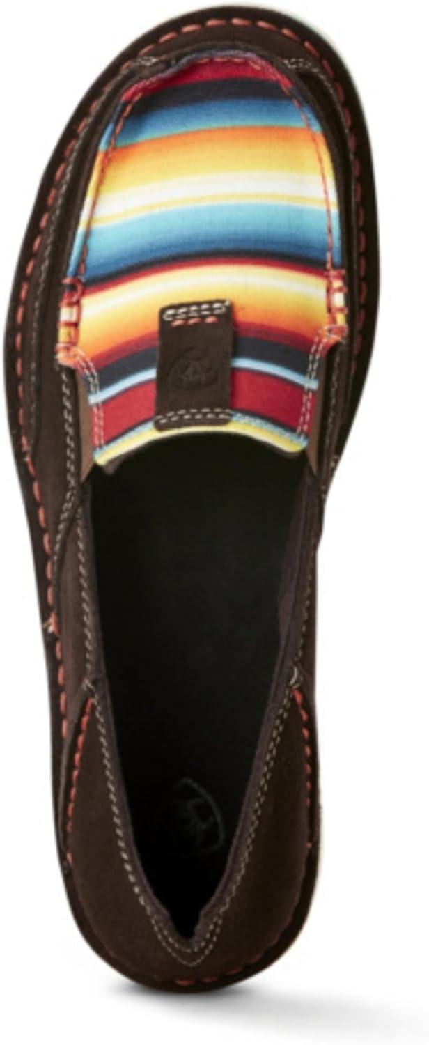 imageAriat Womens Cruiser Azteca Black SuedeGold Glitter CasualChocolate Fudge