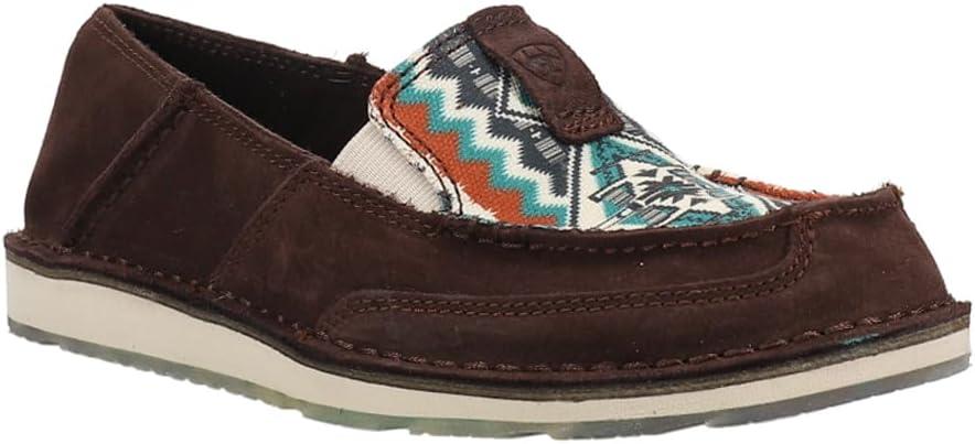 imageAriat Womens Cruiser Azteca Black SuedeGold Glitter CasualChocolate SuedeRio Arriba Turquoise