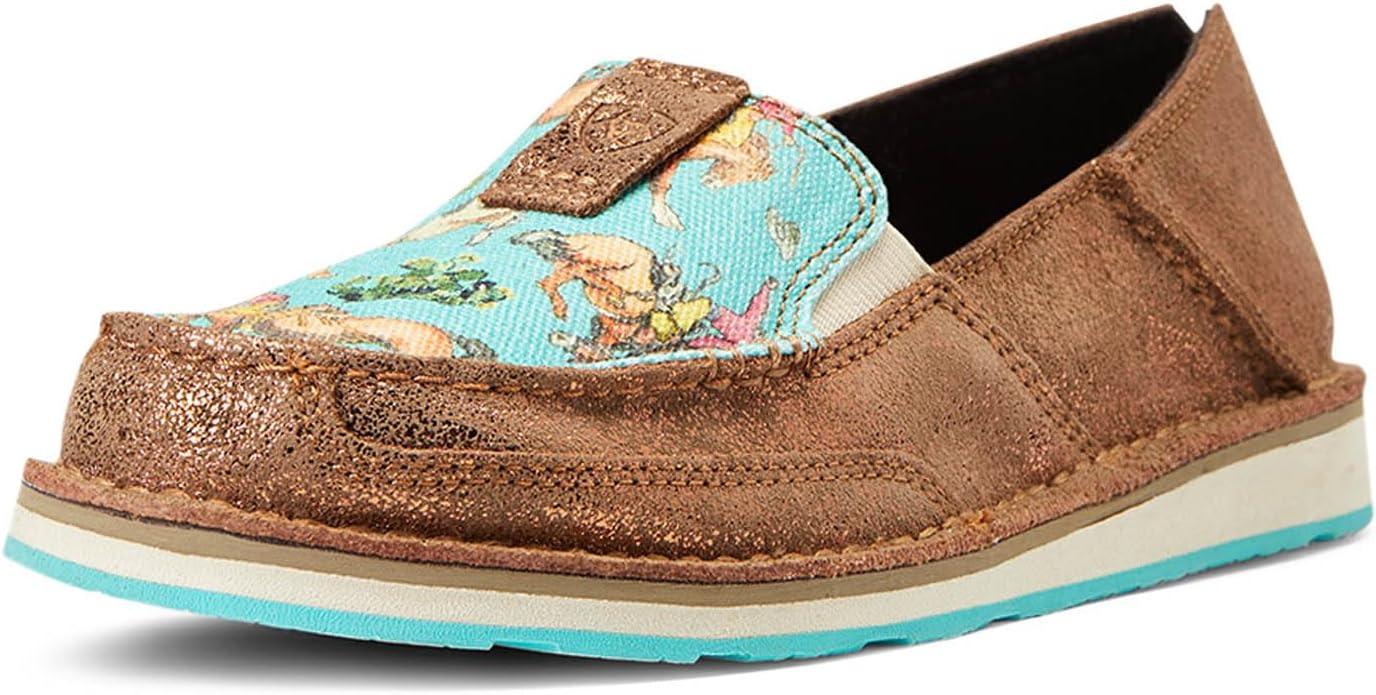 imageAriat Womens Cruiser Azteca Black SuedeGold Glitter CasualCopper MetallicBucking Turq