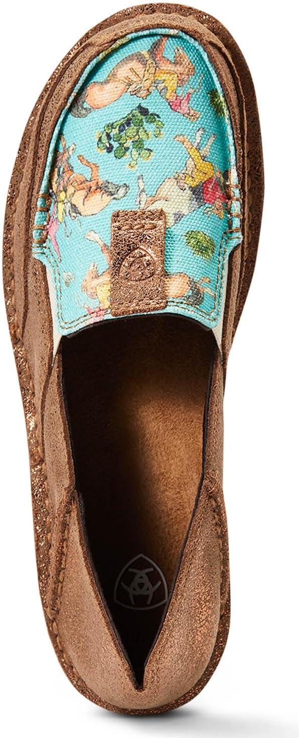 imageAriat Womens Cruiser Azteca Black SuedeGold Glitter CasualCopper MetallicBucking Turq