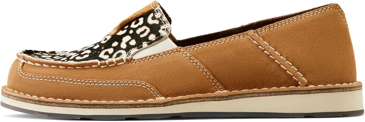 imageAriat Womens Cruiser Azteca Black SuedeGold Glitter CasualCream Cheetah Hair onDark Tan Suede