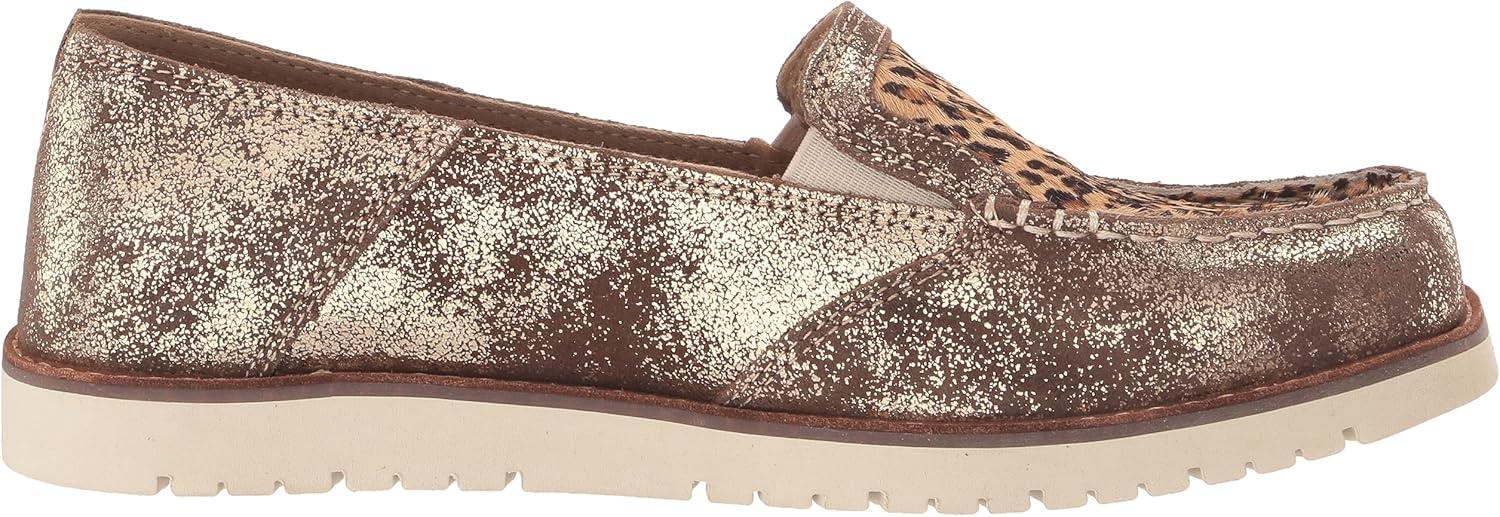 imageAriat Womens Cruiser Azteca Black SuedeGold Glitter CasualGolden BrownMini Leopard