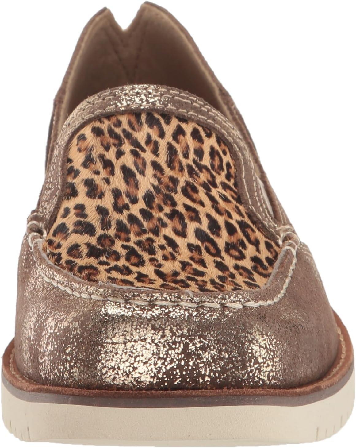 imageAriat Womens Cruiser Azteca Black SuedeGold Glitter CasualGolden BrownMini Leopard
