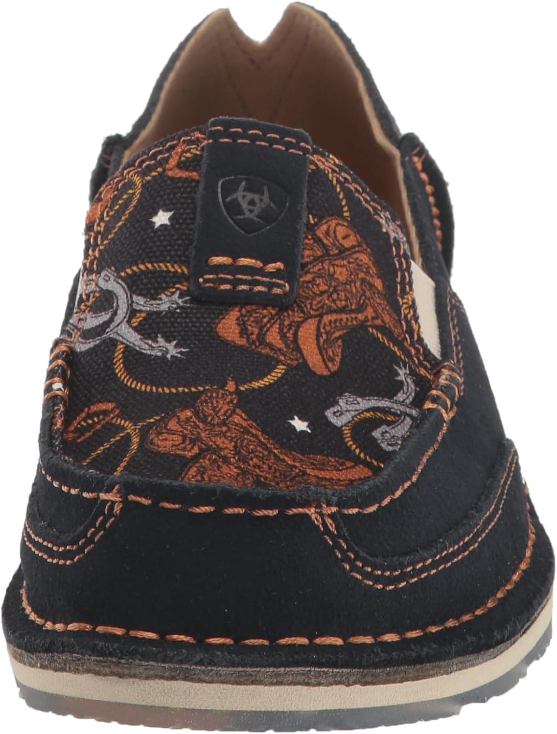 imageAriat Womens Cruiser Azteca Black SuedeGold Glitter CasualNavy Blue SuedeSaddle Up Print
