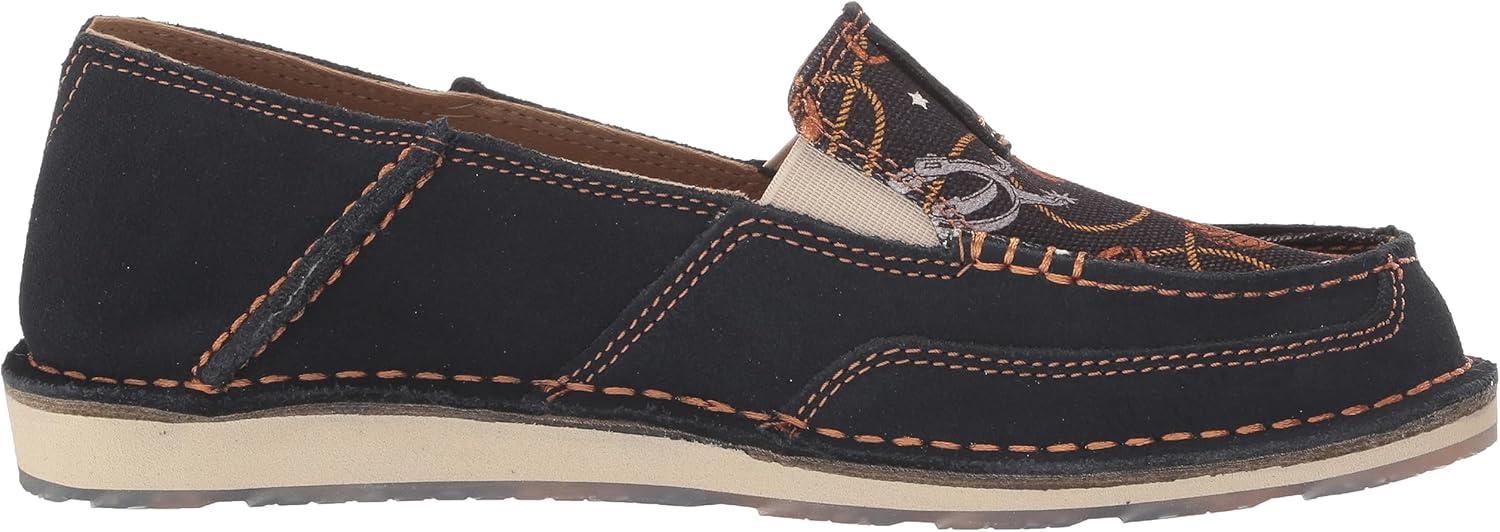 imageAriat Womens Cruiser Azteca Black SuedeGold Glitter CasualNavy Blue SuedeSaddle Up Print