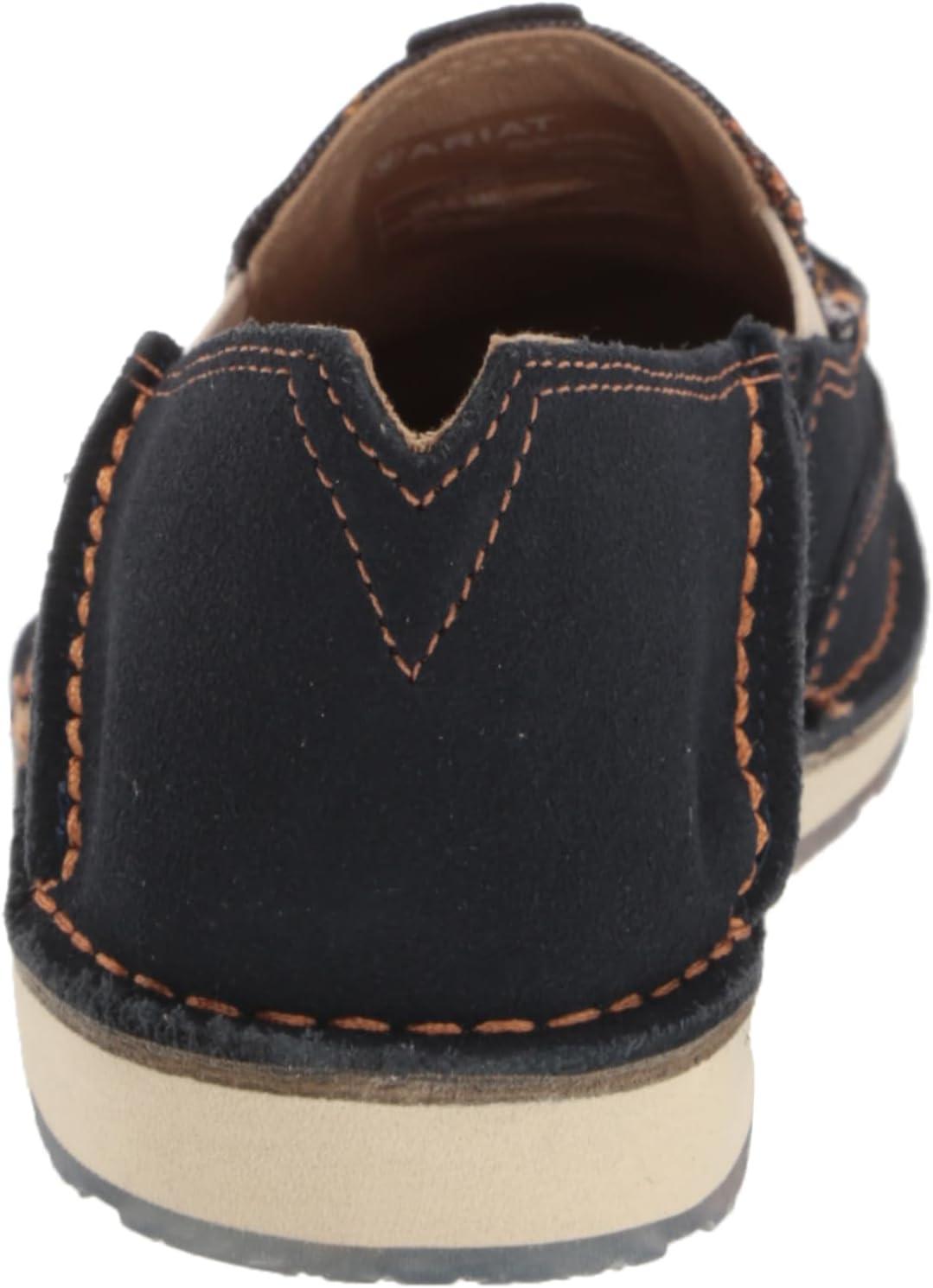 imageAriat Womens Cruiser Azteca Black SuedeGold Glitter CasualNavy Blue SuedeSaddle Up Print