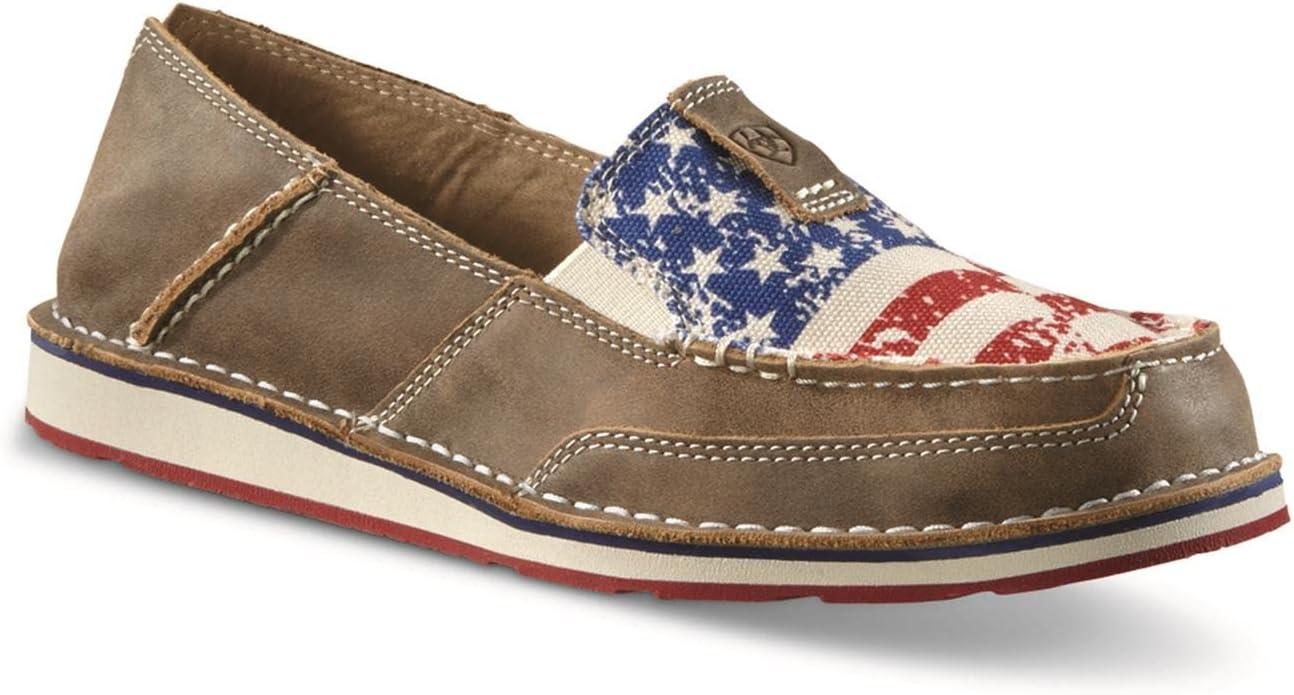 imageAriat Womens Cruiser Azteca Black SuedeGold Glitter CasualRelaxed Bark