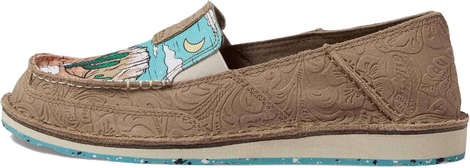 imageAriat Womens Cruiser Azteca Black SuedeGold Glitter CasualTan Suede Emboss