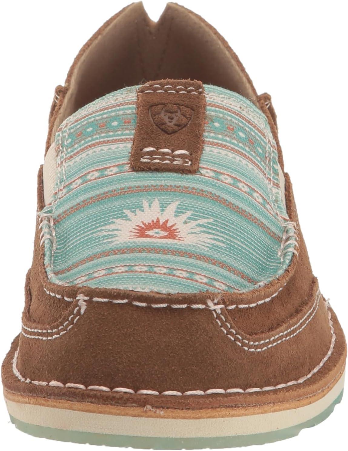 imageAriat Womens Cruiser Azteca Black SuedeGold Glitter CasualTan SuedeTurquoise Boquillas Print