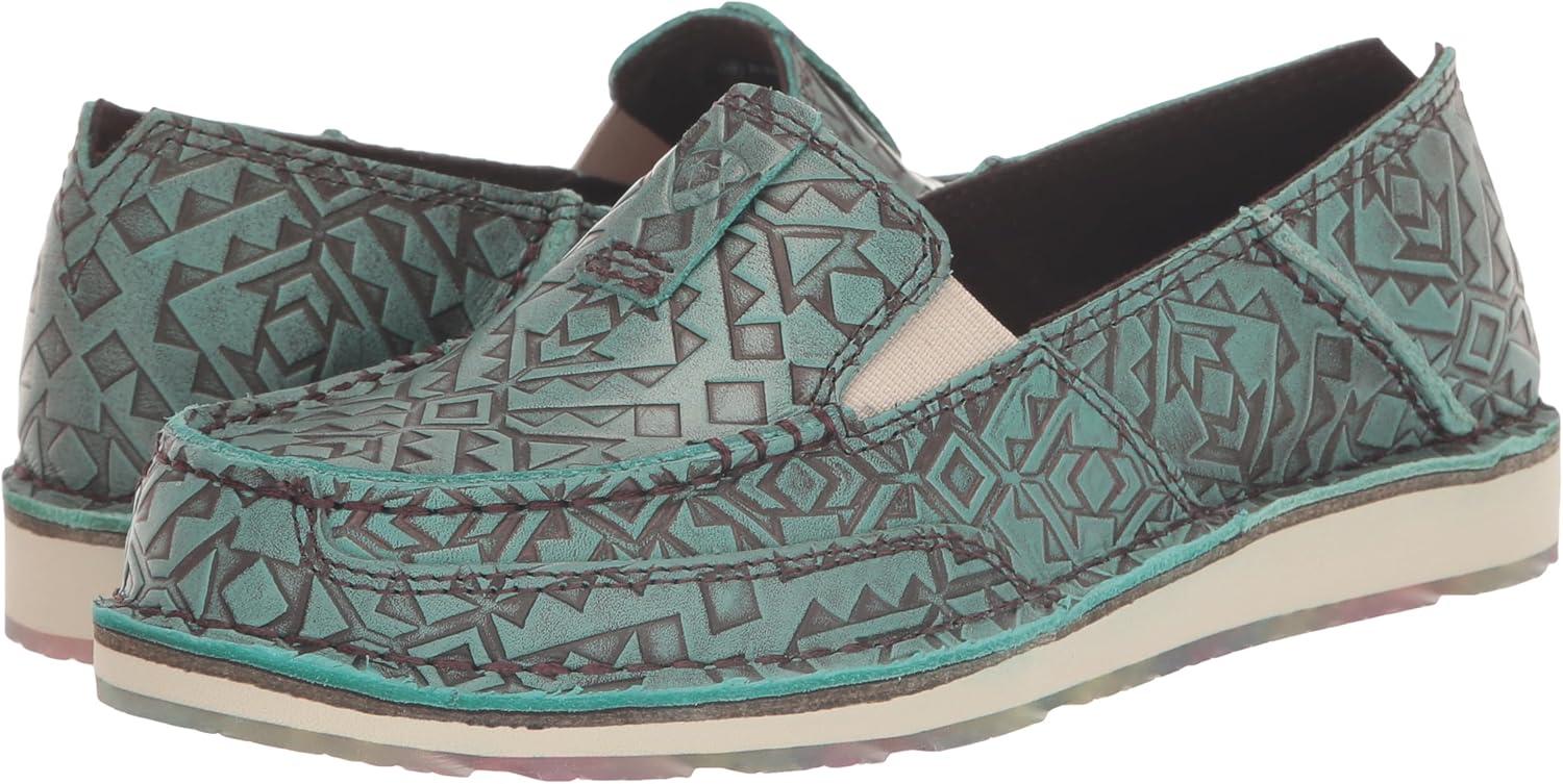 imageAriat Womens Cruiser Azteca Black SuedeGold Glitter CasualTurquoise Blanket Emboss