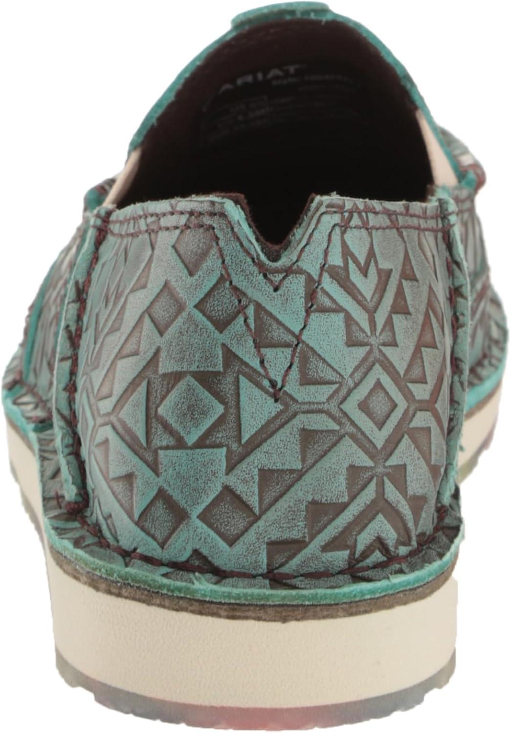 imageAriat Womens Cruiser Azteca Black SuedeGold Glitter CasualTurquoise Blanket Emboss