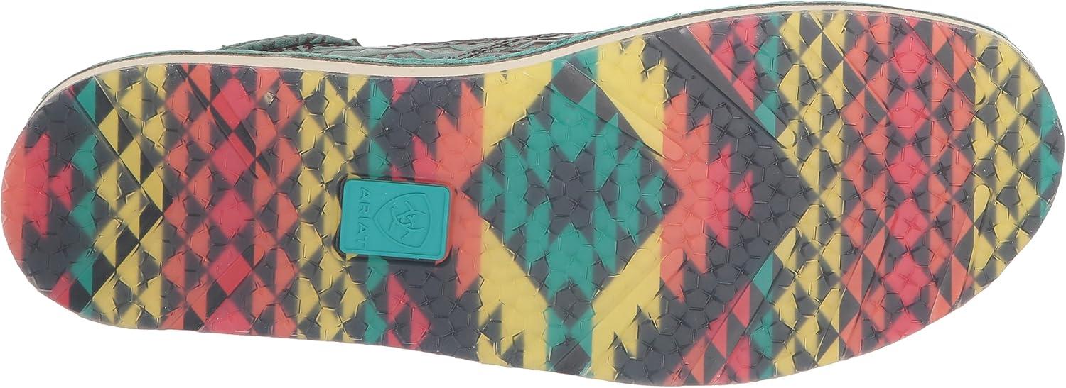 imageAriat Womens Cruiser Azteca Black SuedeGold Glitter CasualTurquoise Blanket Emboss