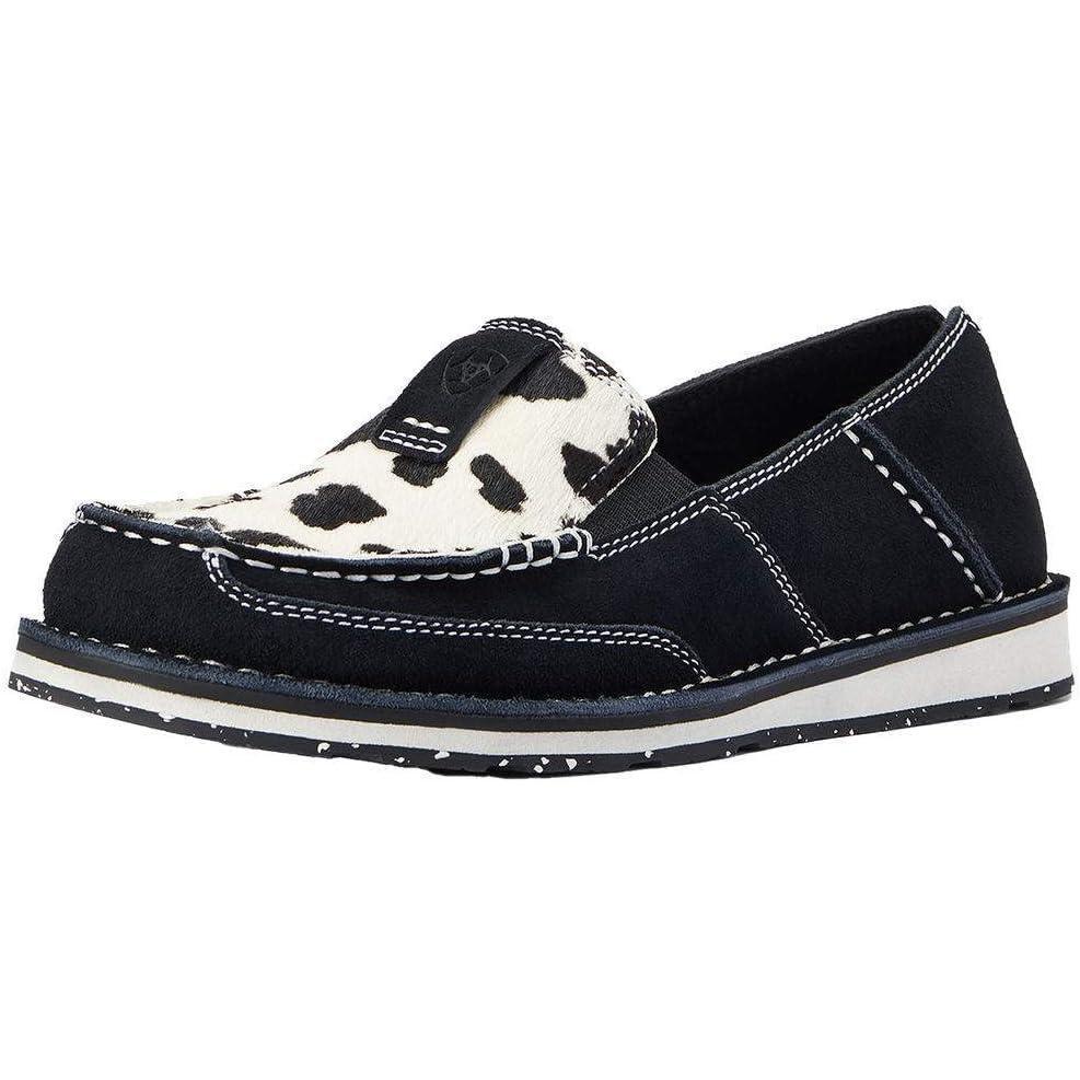 imageARIAT Cruiser Mens Slip OnBlack SuedeBlack and White Hair on