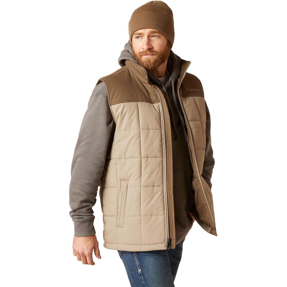 imageARIAT Mens Crius Insulated Vest Majolica BlueBrindleMajor Brown