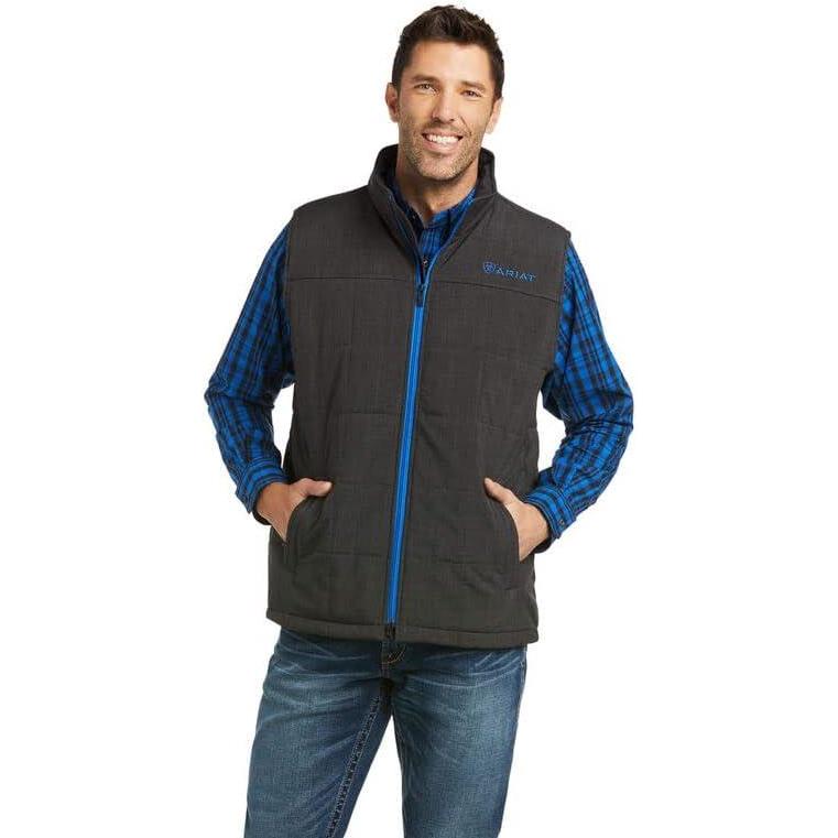 imageARIAT Mens Crius Insulated Vest Majolica BlueCharcoalCobalt