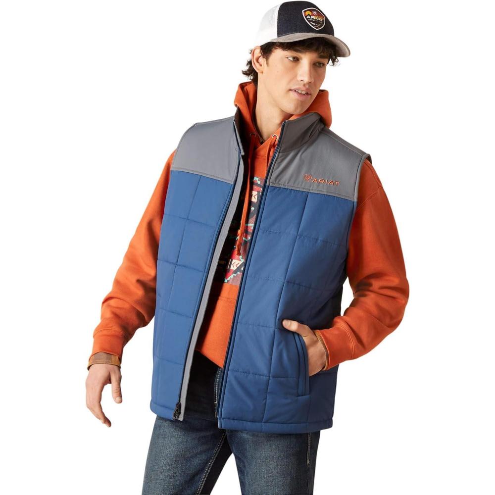 imageARIAT Mens Crius Insulated Vest Majolica BlueMidsummer NightRock Climb