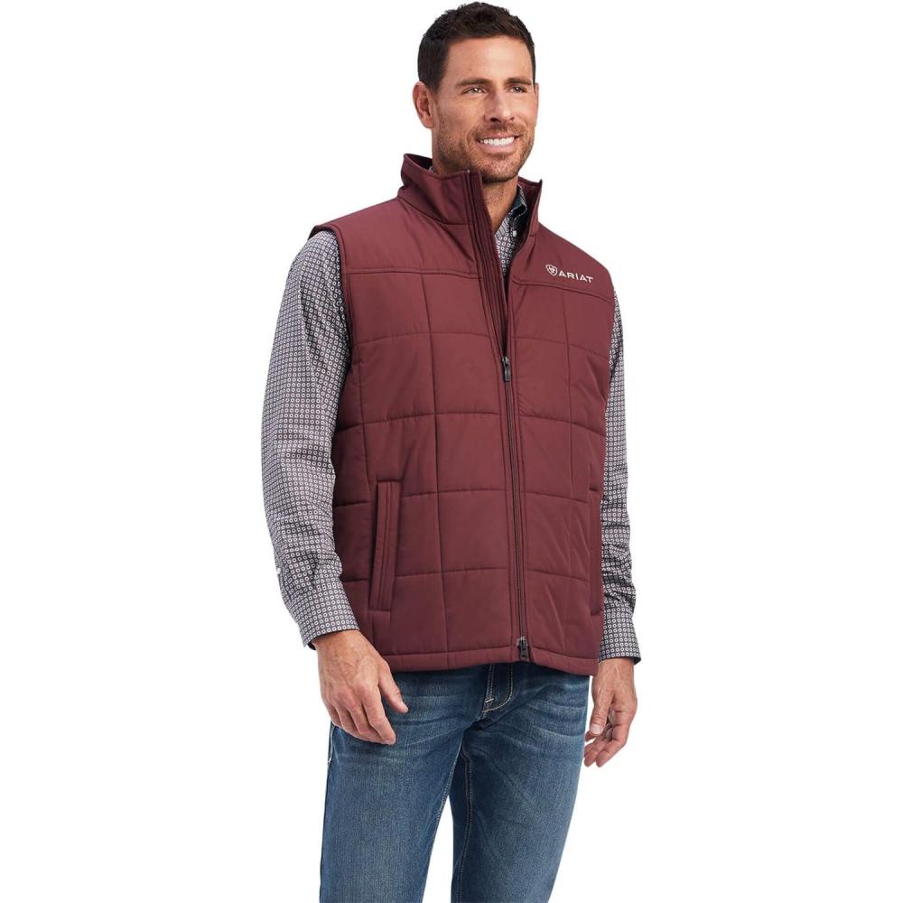 imageARIAT Mens Crius Insulated Vest Majolica BlueRed Mahogany