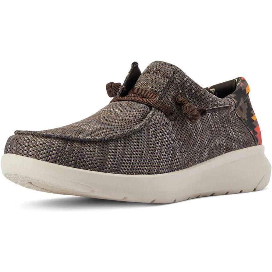 imageARIAT Mens Hilo Stretch SneakerHeathered BrownRed Aztec Print
