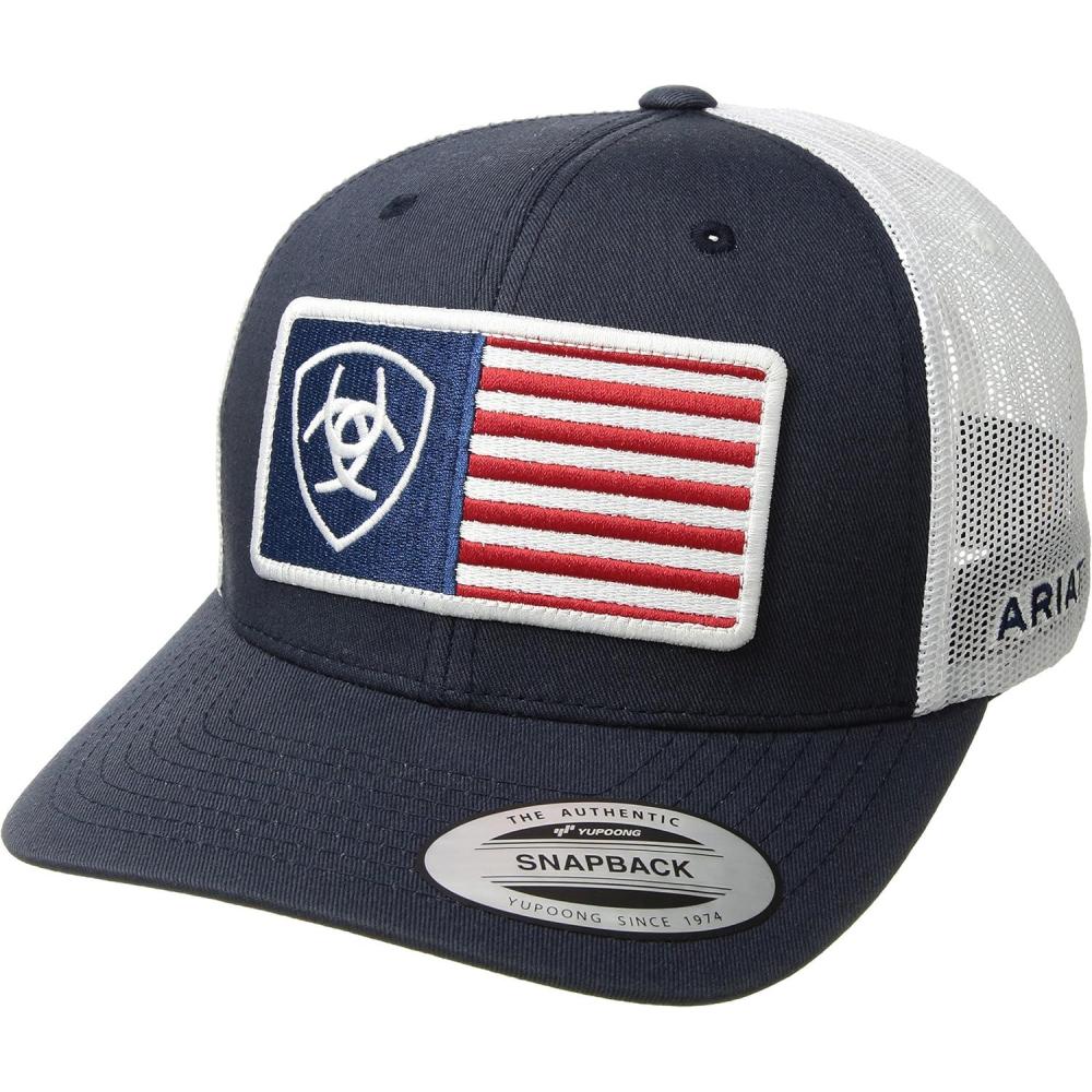 imageARIAT Mens Navy Cap with Flag Patch Navy OS