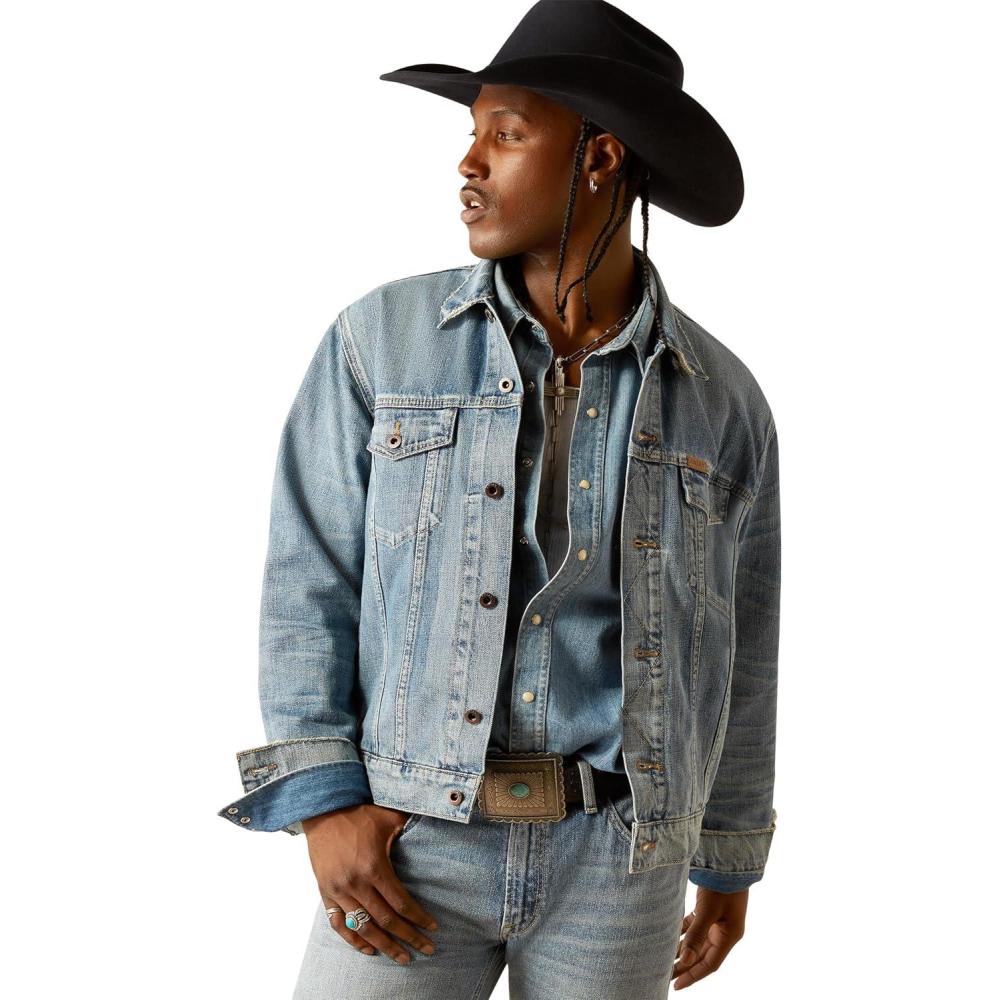 imageARIAT Mens Yellowstone Hometown Denim JacketLight Worn Out