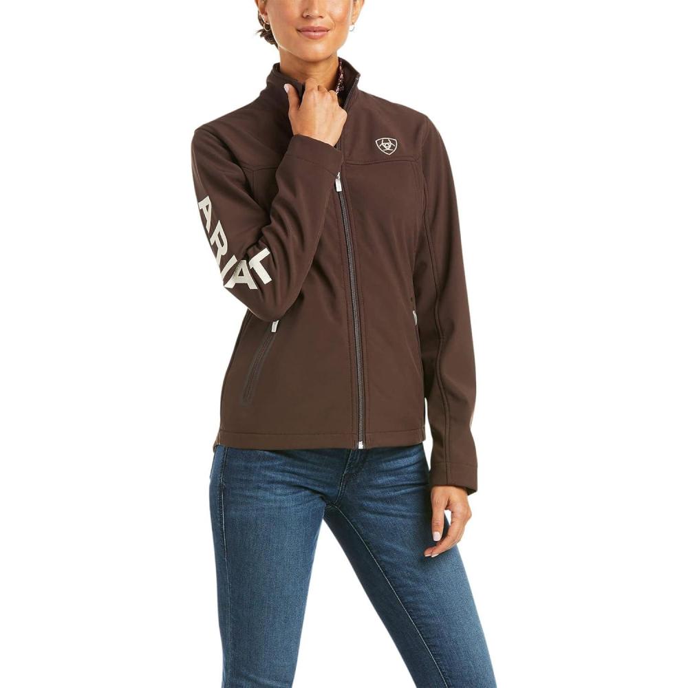 imageARIAT New Team Softshell Jacket Womens Wind and Water Resistant JacketCoffee Bean