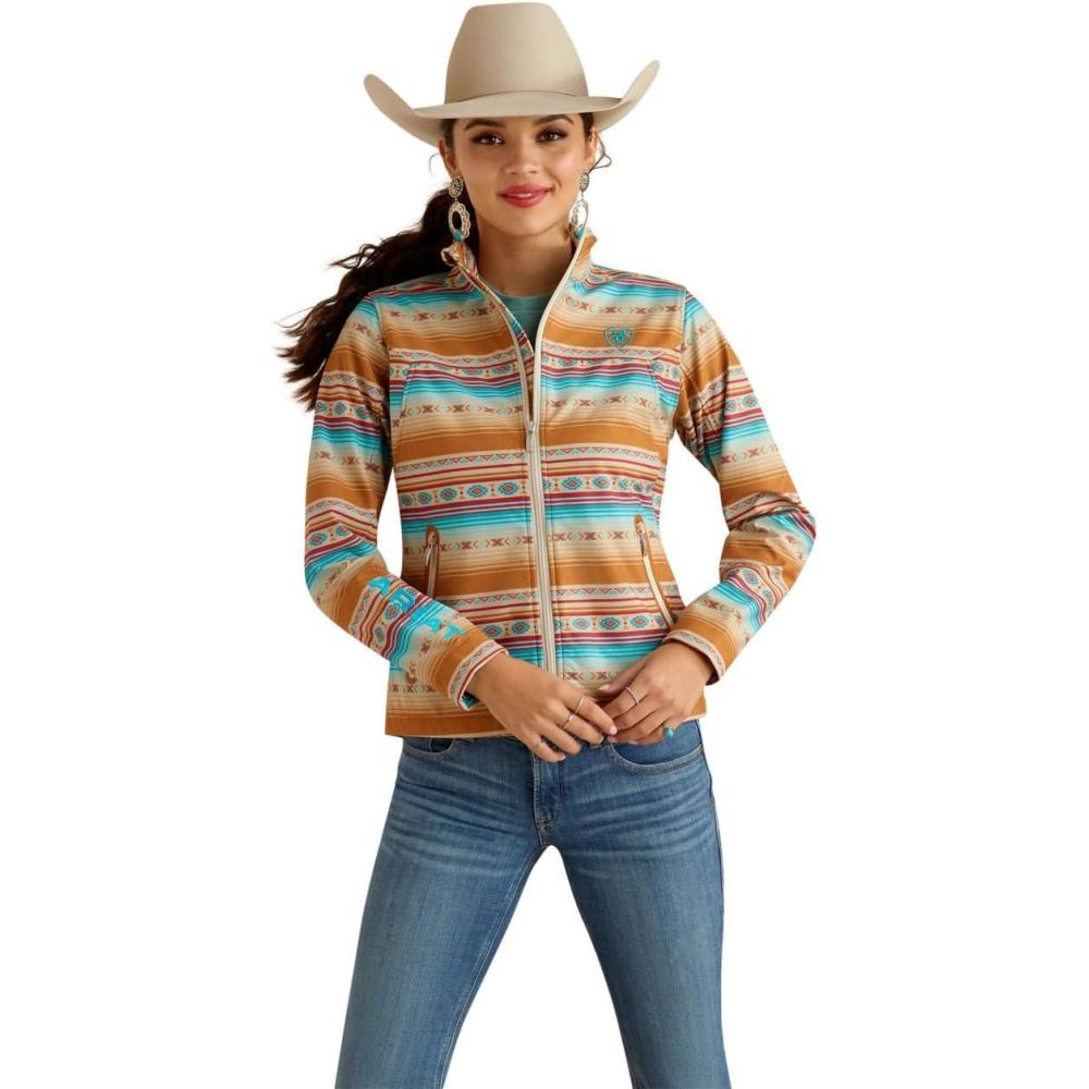 imageARIAT New Team Softshell Jacket Womens Wind and Water Resistant JacketFallon Serape Print