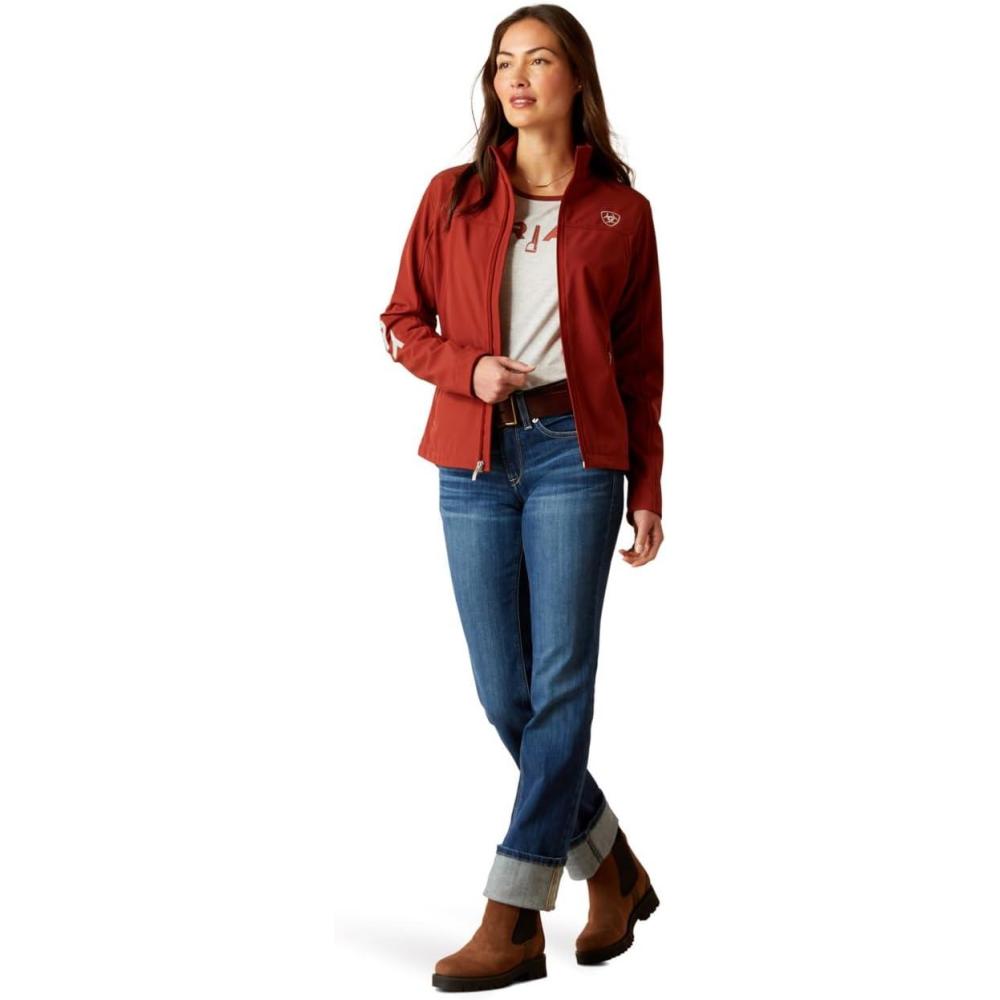 imageARIAT New Team Softshell Jacket Womens Wind and Water Resistant JacketFired Brick