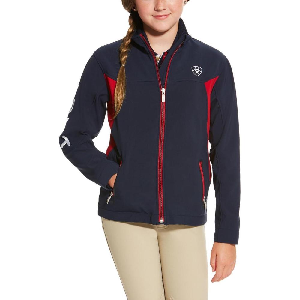 imageARIAT New Team Softshell Jacket Womens Wind and Water Resistant JacketNavy