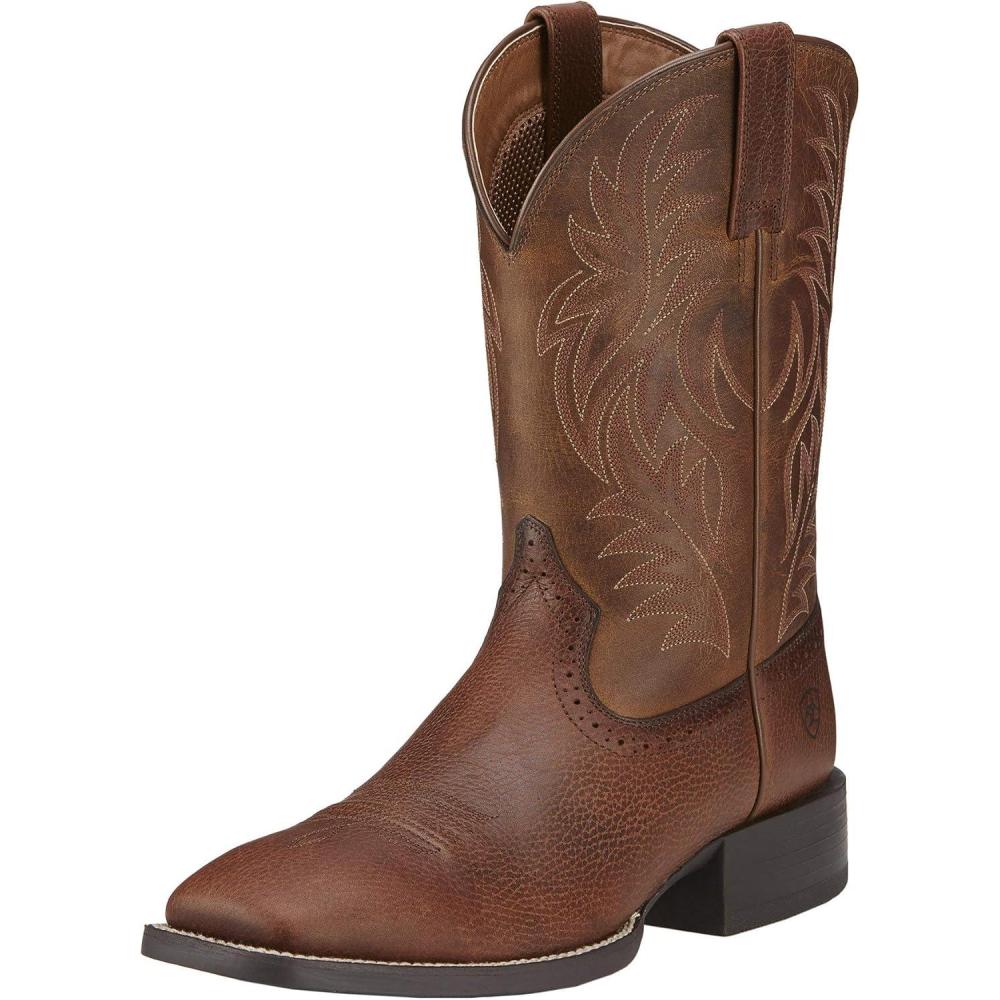 imageARIAT Sport Western Wide Square Toe Mens BootFiddle Brown
