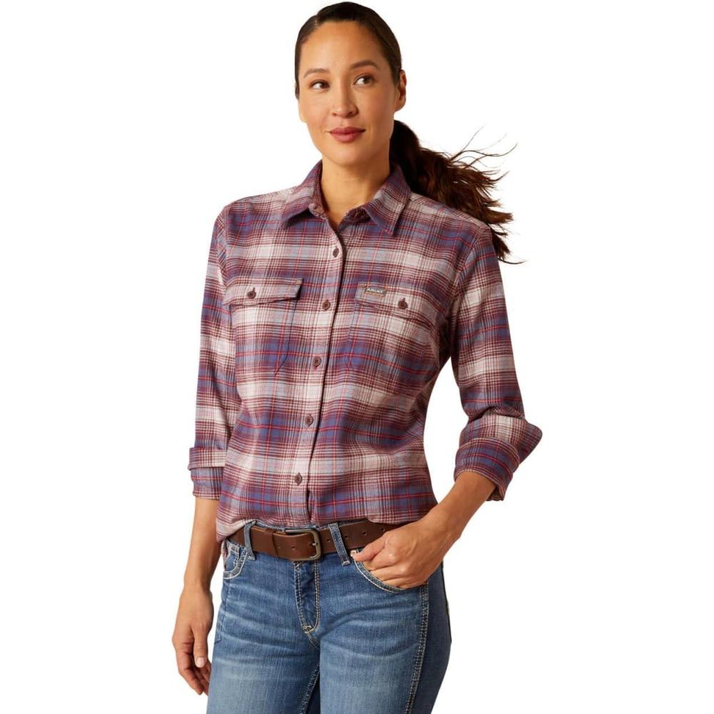 imageARIAT Womens Rebar Made Tough Durastretch Work ShirtPearl Grey