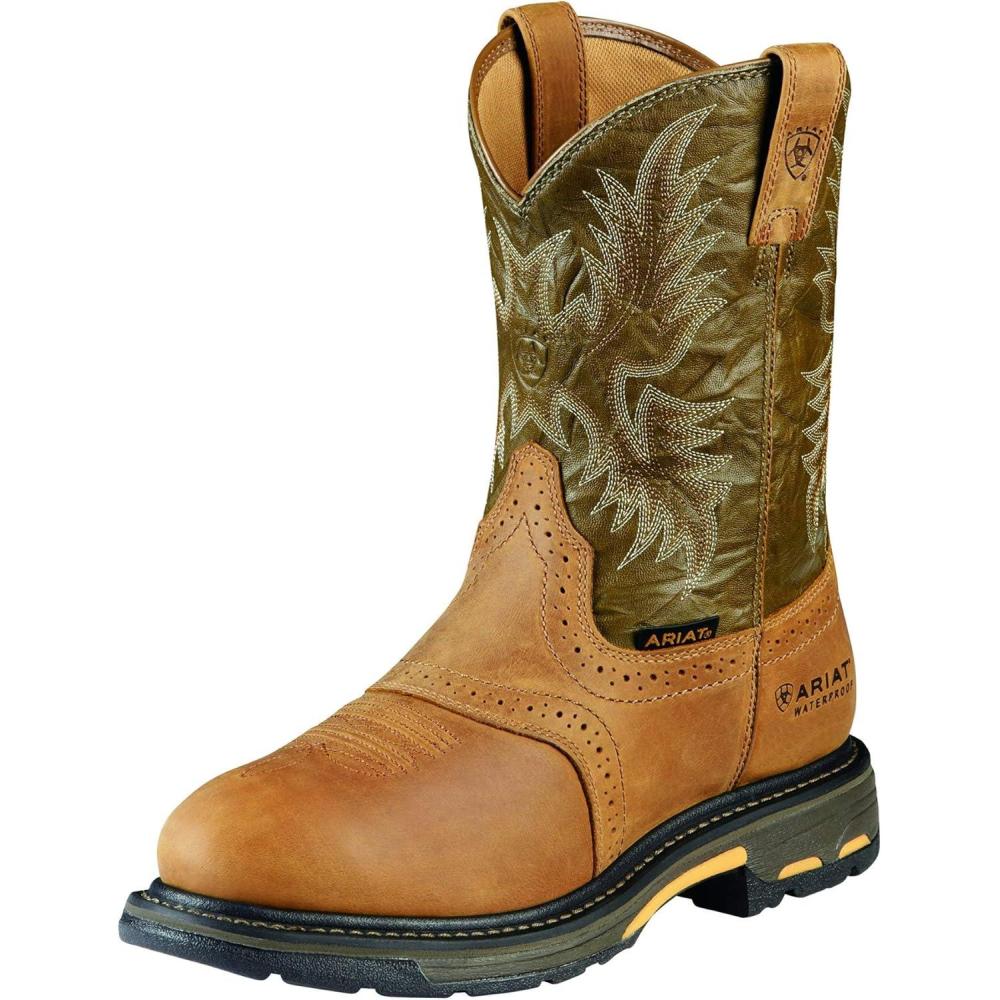 imageARIAT Workhog Wide Square Toe H2O Mens BootAged Bark