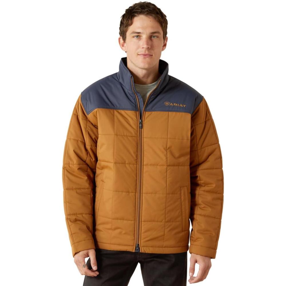 imageARIAT mens Crius Insulated JacketBlue NightsAlmond Khaki