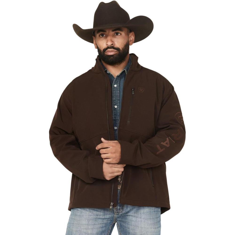 imageARIAT mens Logo Softshell JacketBrown