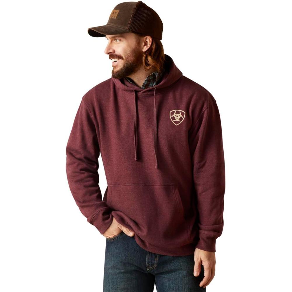 imageAriat Mens Hooded SweatshirtArrowhead Berry Bark Heather