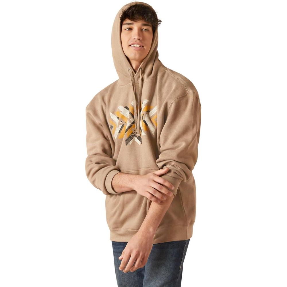 imageAriat Mens Hooded SweatshirtPueblo Brindle Heather