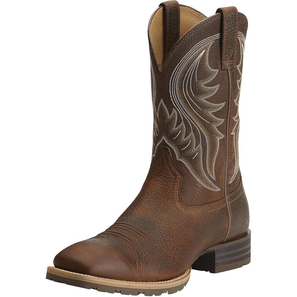 imageAriat Mens Hybrid Rancher Western Cowboy BootBrown Oiled Rowdy