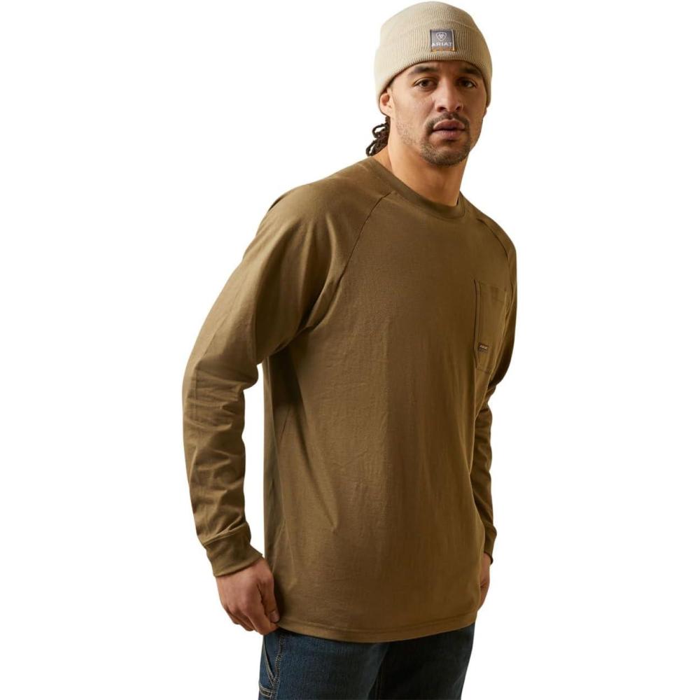 imageAriat Mens Rebar Cotton Strong Graphic TShirtBeechIndian Teal