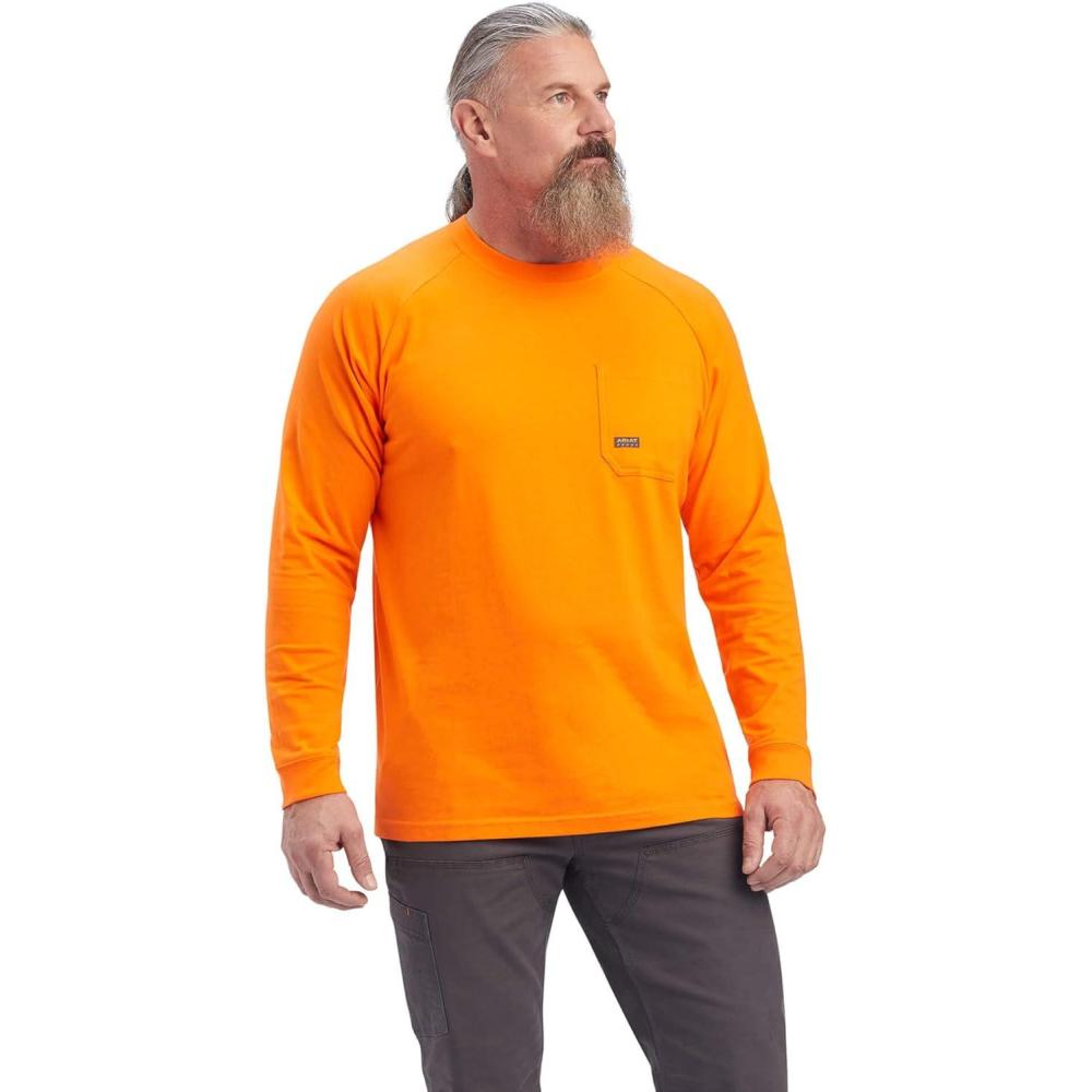 imageAriat Mens Rebar Cotton Strong Graphic TShirtSafety Orange